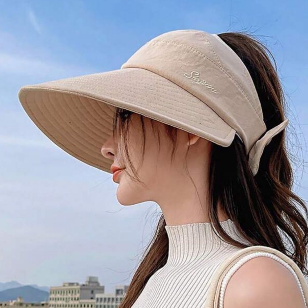 Shein bow back wide brim sun visor hat‎